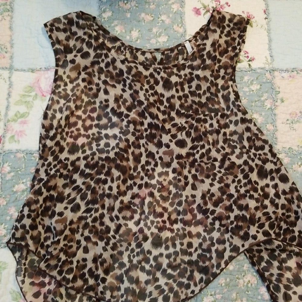 Cheetah Print Cross Back Top